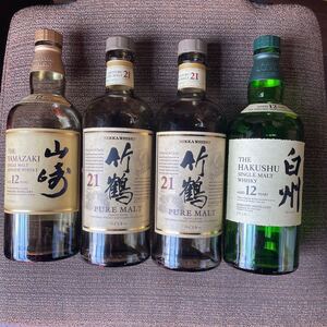 山崎12年 白州12年 竹鶴21年 空瓶4本セット