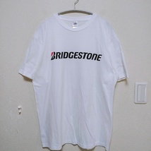 企業もの　ノベルティ　ブリジストン　ブリヂストン　BRIDGESTONE　ロゴ　白　Tシャツ　L　自動車関連グッズ　210924-08_画像1