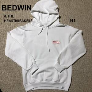 ベドウィン ロゴスウェットパーカ 白 N1(S)/BEDWIN & THE HEARTBREAKERSL/S PULLOVER HOODED SWEAT DAVID