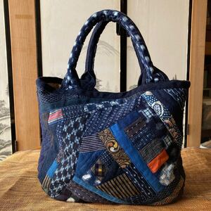 ハンドメイド 絣のバック パッチワーク