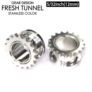  fresh tunnel gear 5/32 -inch (12mm) surgical stainless steel body pierce impact hard design body piercing 5/32inchI