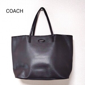 美品 COACH コーチ トートバッグ ショルダーバッグ 黒 レザー ビッグトート マザーズバッグ 大容量 軽量 ビジネスバッグ