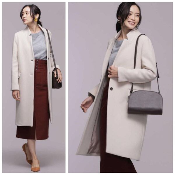 美品 ナノユニバース BIBYE スタンド チェスターコート 定価41900円 38 【Domani 12月号掲載】【with 12月号掲載】