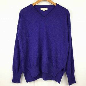 B:MING/BEAMS/ Beams шерсть /V шея свитер / длинный рукав размер F фиолетовый труба NO.A15-41