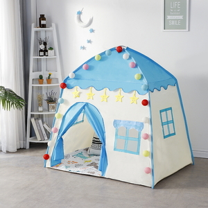  Kids tent [ blue 20c10-yo] for children interior folding man . castle house ball is u stain to house child intellectual training folding type 