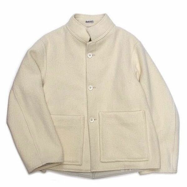 新品 RAKINES Fleece melton-Naval service blouson ラキネス フリース メルトン ブルゾン Wool Ecru エクリュ sacai outil kolor HYKE