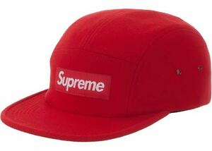 新品 SUPREME Wool Camp Cap Loro Piana ロロピアーナ キャンプキャップ BOXロゴ シュプリーム レッド Red ウール フランネル レザーベルト