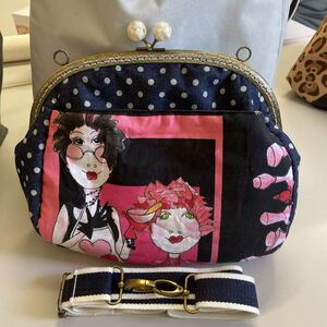 ロラライハリス がま口ショルダーバッグ ハンドメイド
