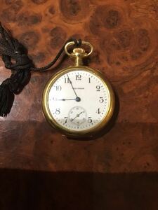  Waltham pocket watch 18k purity working properly goods O/H settled USED goods 