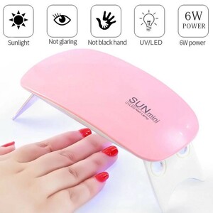 LED UV ネイル ジェル ライト 6w ミニ ネイルドライヤー レジン