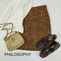 PHILOSOPHY フィロソフィーアルベルタフェレッティー イタリア製 ひざ丈スカート サイズUS6 1834_画像1