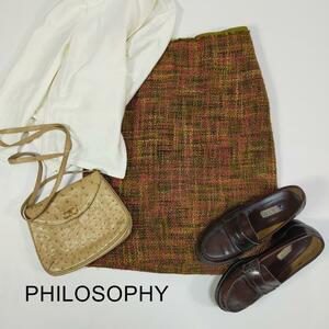 PHILOSOPHY フィロソフィーアルベルタフェレッティー イタリア製 ひざ丈スカート サイズUS6 1834