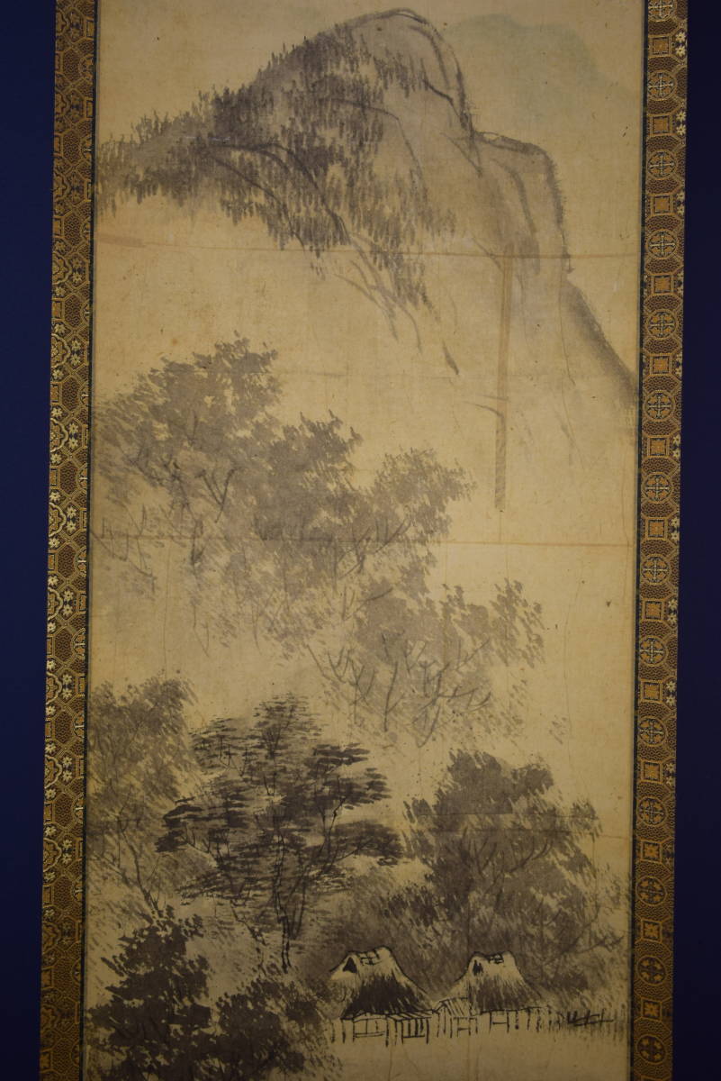 [Obra auténtica] //Kansai Mori / Pintura de paisaje en tinta / Con cuadro de título de paulownia / Pergamino colgante Hotei-ya HI-672, cuadro, pintura japonesa, paisaje, Fugetsu