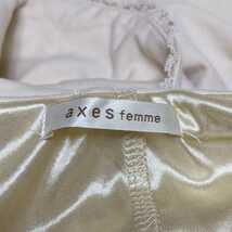 #AZ35 axes femme アクシーズファム レディース M 半袖 重ね着風 膝丈 ワンピース オフホワイト ベージュ フード付き_画像6