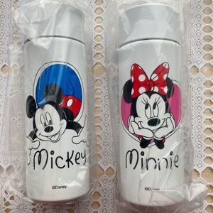お値下げ☆【非売品】新品 ディズニー ステンレスボトル ミッキー&ミニー 水筒 120ml 2本セット ノベルティ Disney