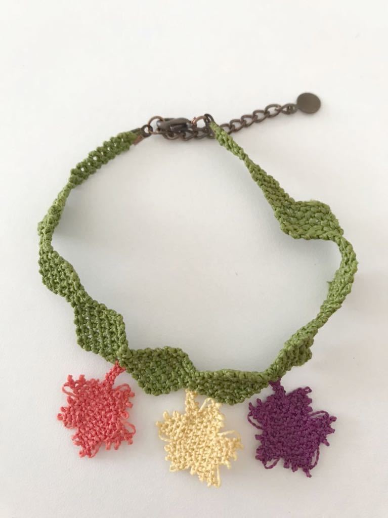 Oya Bracelet Hand-knitted Turkish Traditional Handicraft Accessories Handmade Eineoya Red Yellow Purple ◇Free Shipping◇, handmade, Accessories (for women), others