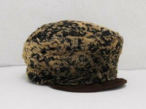 アニマル柄 キャスケットキャップ 茶ブラウン / 迷彩CAP帽子