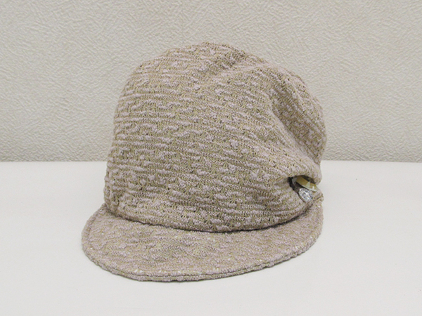 ラインストーン付きキャスケットキャップ 肌ベージュ / CAP帽子