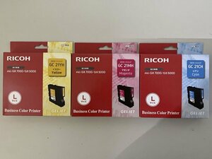 RICOH original GX cartridge GC21YH GC21MH GC21CH L size 3 color set expiration of a term 2021 year 9 month _2