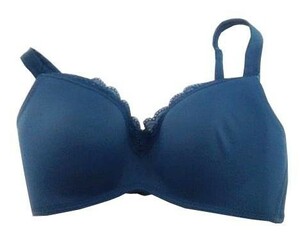 SI6391* new goods bra 3D brush -m less cup bla cup front part on side race . taking . pad * wire less D75 teal blue postage 350 jpy 