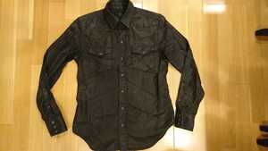 RRL ラルフローレン ウエスタンシャツ 長袖シャツ 黒色 Sサイズ コーティング 送料レターパックプラス520円