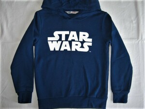 ★古着 美品 H&M エイチアンドエム STARWARS スターウォーズ スウェットパーカー US6-8Y 約120cmぐらい 青 裏起毛 KIDS キッズ 子供服★