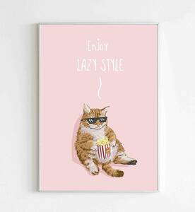  new goods Northern Europe A4 size art poster cat cat .. cat. . amount attaching art frame picture interior art panel present-day art .