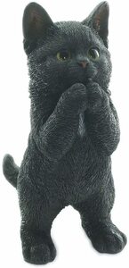 新品 超可愛い リアル 置き物 猫 ネコ ねこ 黒猫 クロネコ 黒ネコ 黒ねこ 置物 インテリア お洒落 レジン 陶器 高さ24.5cm