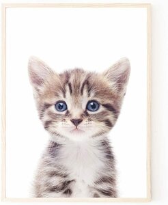 新品 額装付き A4サイズ アートポスター 猫 ネコ ねこ 猫の絵 額付き アートフレーム 絵画 インテリア 絵 アートパネル 現代アート