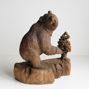 木彫の熊 高さ約36cm北海道 民芸品 木彫り熊 木製彫刻 飾り オブジェ 置物 民藝