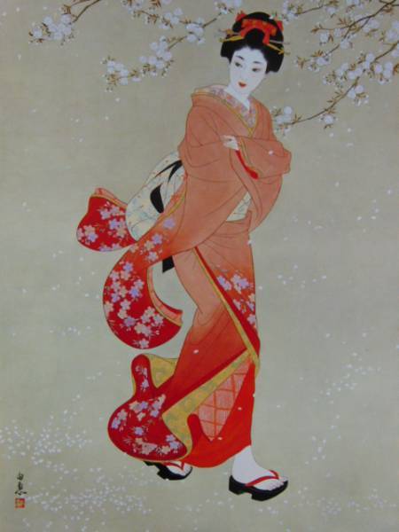 Konno Yuie, Tempête de fleurs, sélection spéciale parmi une collection d'imprimés de haute qualité, Signé, Nouveau cadre inclus Livraison gratuite, ami5, Peinture, Peinture à l'huile, Portraits