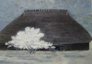 山岸 純【大原の里】希少画集画、状態良好、新品高級額装付、送料無料、洋画 油彩 、風景、ami5