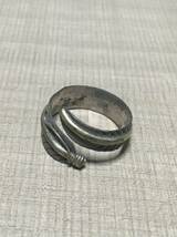 希少 ネイティブ インディアン フェザー リング シルバー ゴールド アンティーク native Indian feather ring silver gold vintage archive_画像3