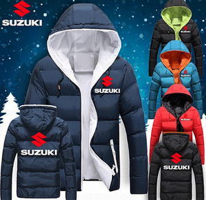 Suzuki GSXR Motorsport Team Men Women Warm Thickening Sports Coat Padded Coat Bubble Coat Parka Zipper Jacket