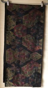 大島紬着物 解きかけ リメイク素材 正絹 2枚 37x320cm