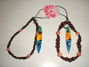  Hawaii * hand made * strap for mobile phone * surfing, dolphin, Nankoku 