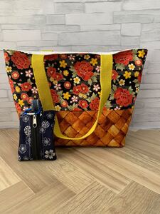 ハンドメイド 和柄 トートバッグ、キーケースセットハンドメイド