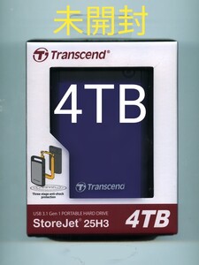 【未開封/送料込/4TB/耐衝撃】Transcend/トランセンド 4TB StoreJet 25H3 ポータブル ハードディスク