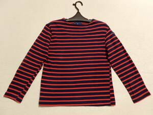 [ free shipping ] Le Minor :Leminor: France made! cotton 100%: red × navy blue : border : bus k shirt * size 2