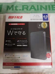 新品 ポータブルHDD 4TB バッファロー BUFFALO HD-PGF4.0U3-GBKA USB3.1(Gen1) ブラック