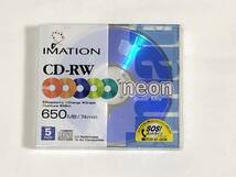 イメーション IMATION CD-RW CDRW74 BCX5S 650MB 1～4倍速 Color Mix neon 5パック_画像1