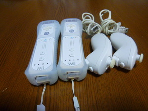 RSJN055【送料無料】Wii リモコン ジャケット 　ヌンチャク　2個セット　ホワイト　白（動作良好 クリーニング済)