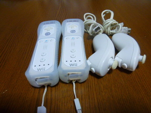 RSJN055【送料無料】Wii リモコン ジャケット ヌンチャク 2個セット ホワイト 白(動作良好 クリーニング済)