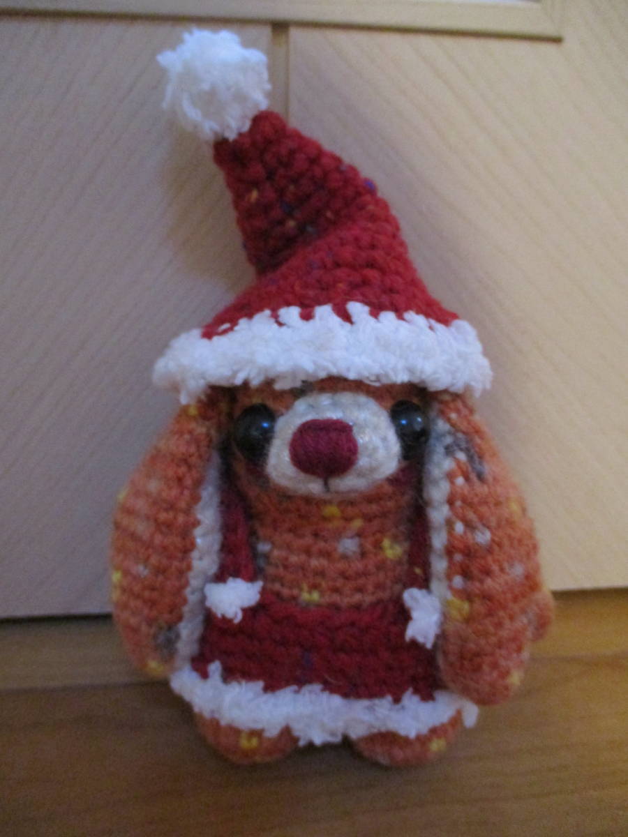 Handmade floppy-eared dog Santa Amigurumi ■ Christmas stuffed animal, toy, game, stuffed toy, Amigurumi