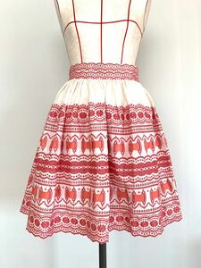 Jane Marple コーラルピンク刺繍ギャザースカート　美品