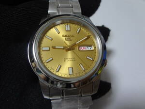 SEIKO セイコー５ ファイブ SNKK13J1 文字盤 ゴールド 自動巻き 腕時計　展示未使用品