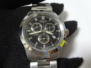 スイスミリタリー SWISS MILITARY クロノグラフ ブラックフェイス 腕時計 　展示未使用品