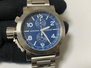 シーレーン SEALANE クロノグラフ 腕時計 SE06-BL スチールベルト 展示未使用品　