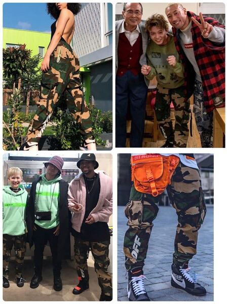 EXILE ネスミス、佐藤大樹着用 off-white camo pants カーゴパンツ