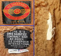 MADE IN USA　US SHEEPSKIN INTERNATIONAL　B-3　フライトジャケット　/　B3 ムートン　USインターナショナル　ユーエスインターナショナル_画像10